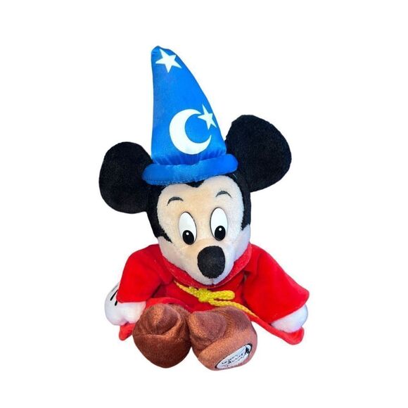 Disney World Classic Fantasia Sorcerer Mickey 12” Stuffed Plush Animal Wizard - Picture 6 of 8